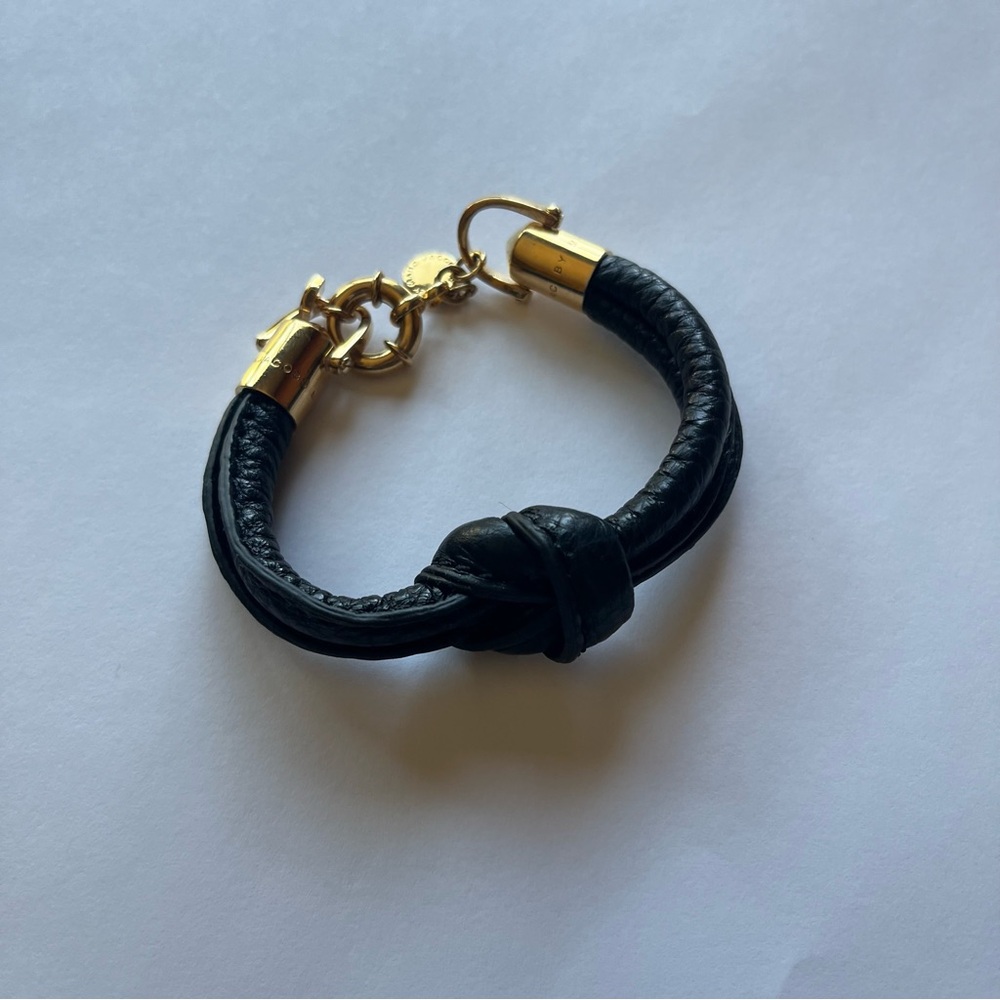 Marc by Marc Jacobs Black Leather Knot Bracelet